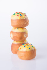 Sweet mini donut on background