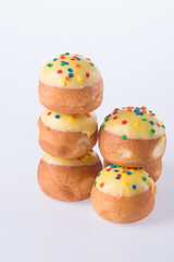 Sweet mini donut on background