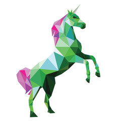 Unicorn low poly design vector illustration isolated on white background