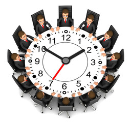 team of businessmen behind a round table