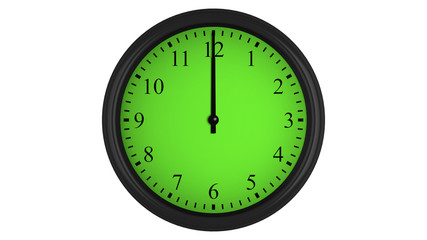 Wall clock with a green 60 minutes time interval