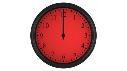 Wall clock with a red 60 minutes time interval