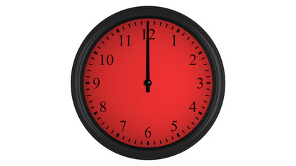 Wall clock with a red 60 minutes time interval