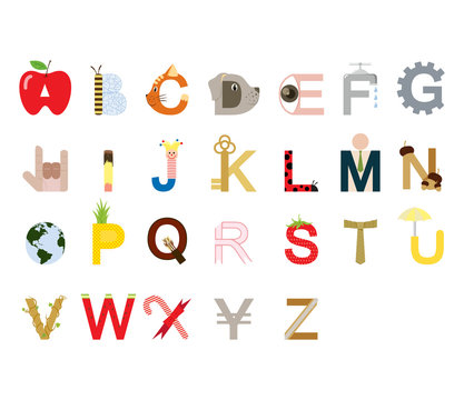 Alphabet from A to Z, Vector Illustration