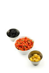 Goji, raspberries and blackberries