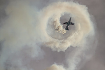 Ostia, Rome / Italy - June 29th 2014: Frecce Tricolori: italian aerobatic Team Solo displayer...