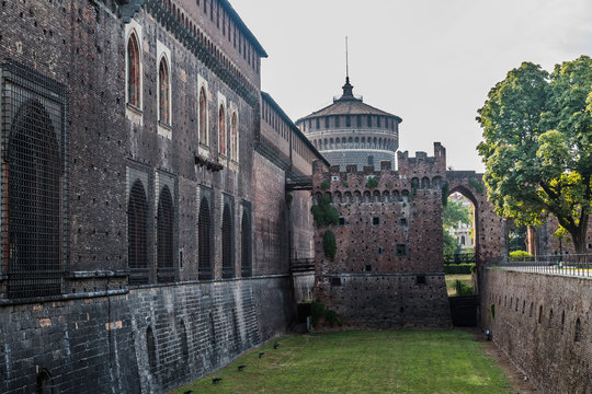 beautiful Sforzesco Castle in the center of Milan