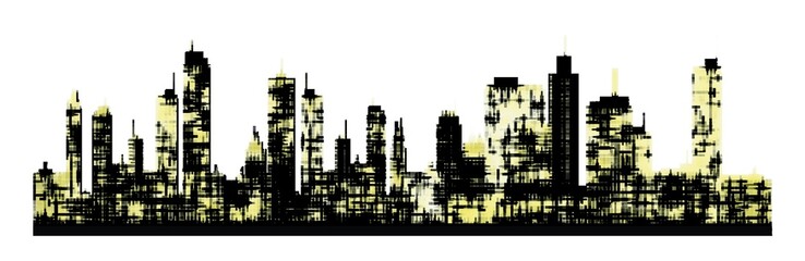 Panorama picture of city skyline
