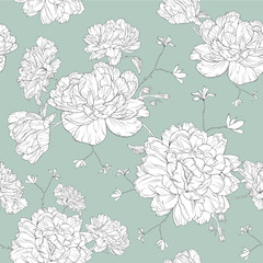 Line floral design pattern illustration