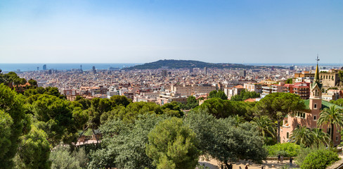 Fototapeta na wymiar Barcelona City from above