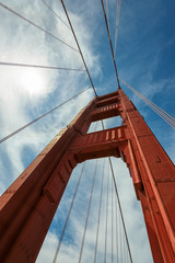 Golden Gate Bridge up to the sky, San Francisco, California