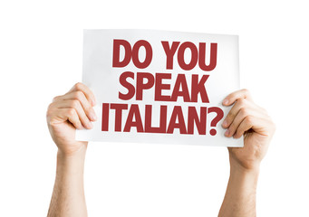 Do You Speak Italian? card isolated on white