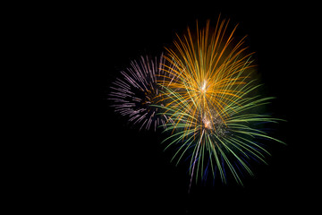 Fototapeta premium firework isolated on black background, sumida river firework fes