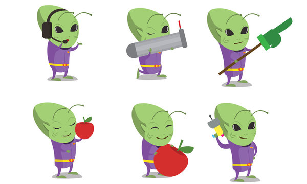 Alien mascot set 2