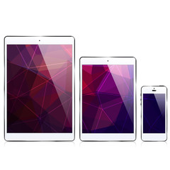 ipad iphone white / triangular abstract background