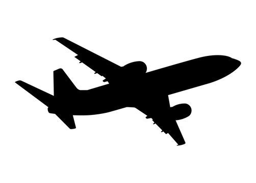 Fototapeta plane silhouette on a white background, vector illustration