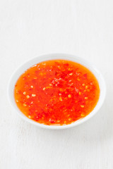 Western cuisine sweet chili sauce made with red chili pepper
