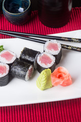 japanese cuisine. sushi on the background