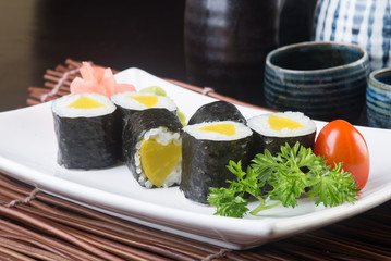 japanese cuisine. sushi on the background