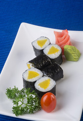 japanese cuisine. sushi on the background