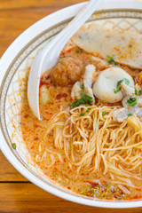 Noodle spicy soup thai style tom yum condensed water