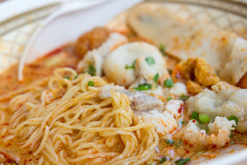 Noodle spicy soup thai style tom yum condensed water