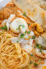 Noodle spicy soup thai style tom yum condensed water