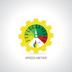 speed meter with engineering gear coffee cup concept vector illustration 