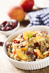 Quinoa salad with peach and cranberry