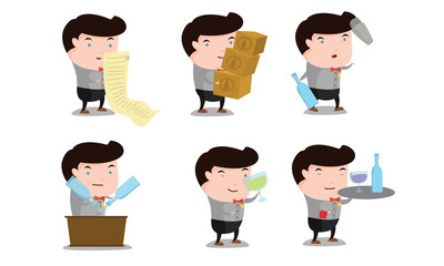 Bartender mascot set 1