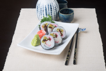 japanese cuisine. sushi on the background