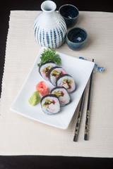 japanese cuisine. sushi on the background