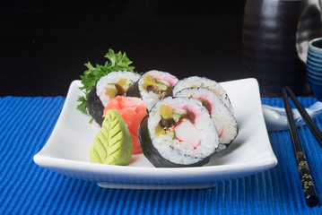japanese cuisine. sushi on the background
