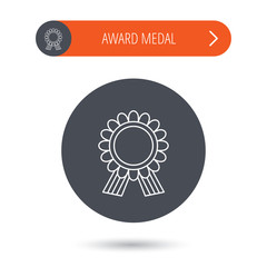 Award medal icon. Winner achievement sign.