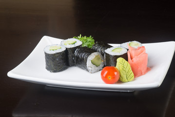japanese cuisine. sushi on the background