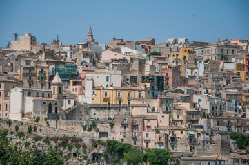 Fototapeta na wymiar Panoramic view of Ragusa in Sicily 