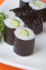 japanese cuisine. sushi on the background