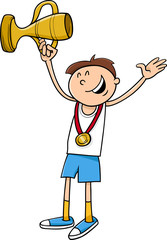 boy winner cartoon illustration