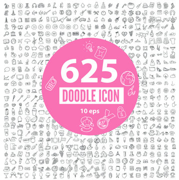 Set of 625 doodle icon