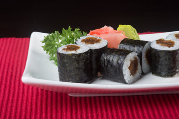 japanese cuisine. sushi on the background