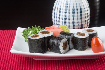 japanese cuisine. sushi on the background