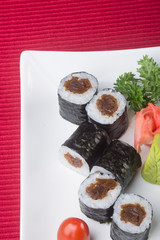 japanese cuisine. sushi on the background