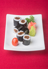 Fototapeta na wymiar japanese cuisine. sushi on the background