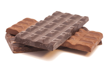 chocolate bars on a white background