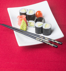japanese cuisine. sushi on the background