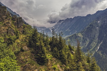Mountain scenery in Fagaras mountain, Romania