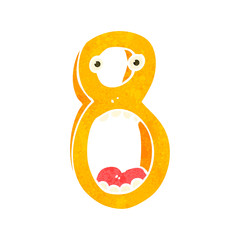 retro cartoon number