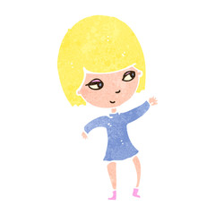 retro cartoon pretty blond girl