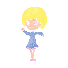 retro cartoon pretty blond girl