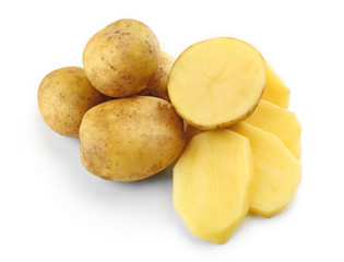 young potatoes isolated on white